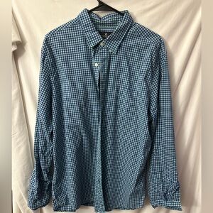 American Eagle Seriously Soft Men XL Blue Classic Fit Plaid Button Down Shirt